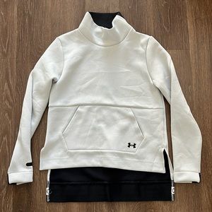 Under Armour women’s mock turtleneck long sleeve white black pullover:size small